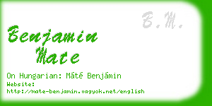 benjamin mate business card